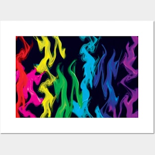 rainbow fire Posters and Art